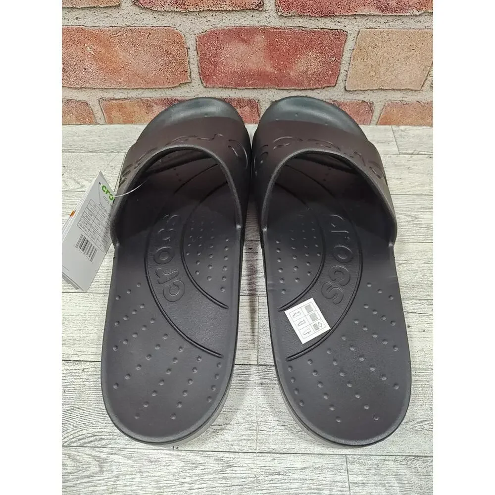Crocs Slides US Men's Size 13 Black Slip On Breathable Waterproof New With Tags